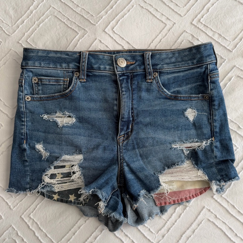 American Eagle Outfitters American Flag Denim Shorts